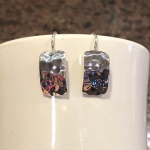 Silpada W0991 Hammered Rectangle Hook Earrings